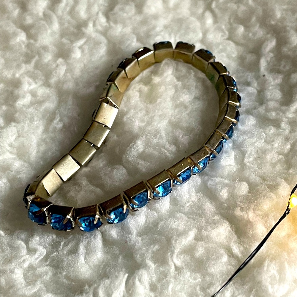 chanel faux blue diamond bracelet